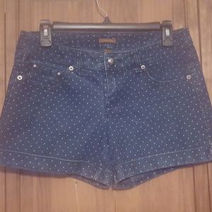 Dark Denim Polka Dot Jean Shorts
